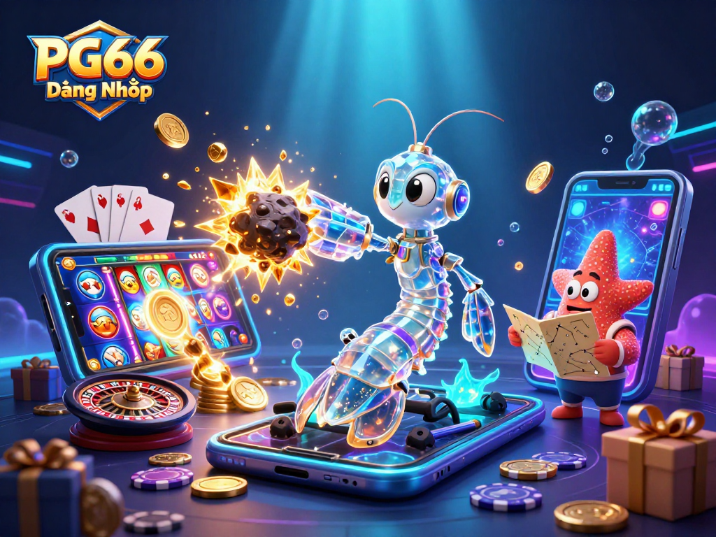 Engage in PG66 Đăng Nhập with a vibrant 3D casino scene full of excitement and color.
