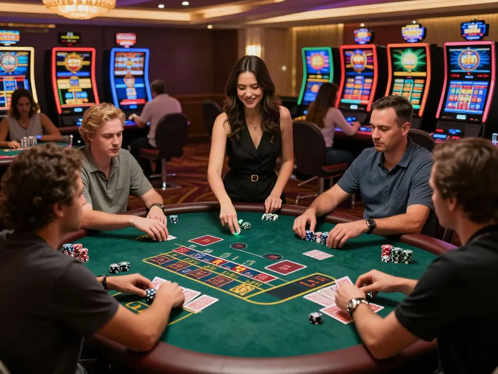 Engaging scene at https://ku88v1.com/ showcasing players enjoying live casino games in a vibrant environment.