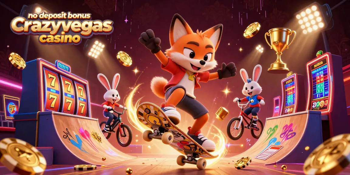 Experience the excitement of no deposit bonus crazyvegas casino with vibrant characters and dynamic casino elements.