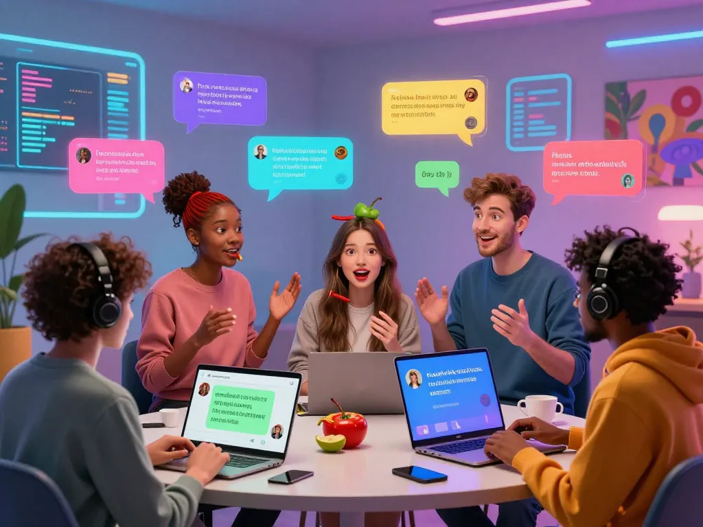 Engaging interaction with spicy AI avatars in a dynamic virtual chat setting, showcasing diverse personalities.