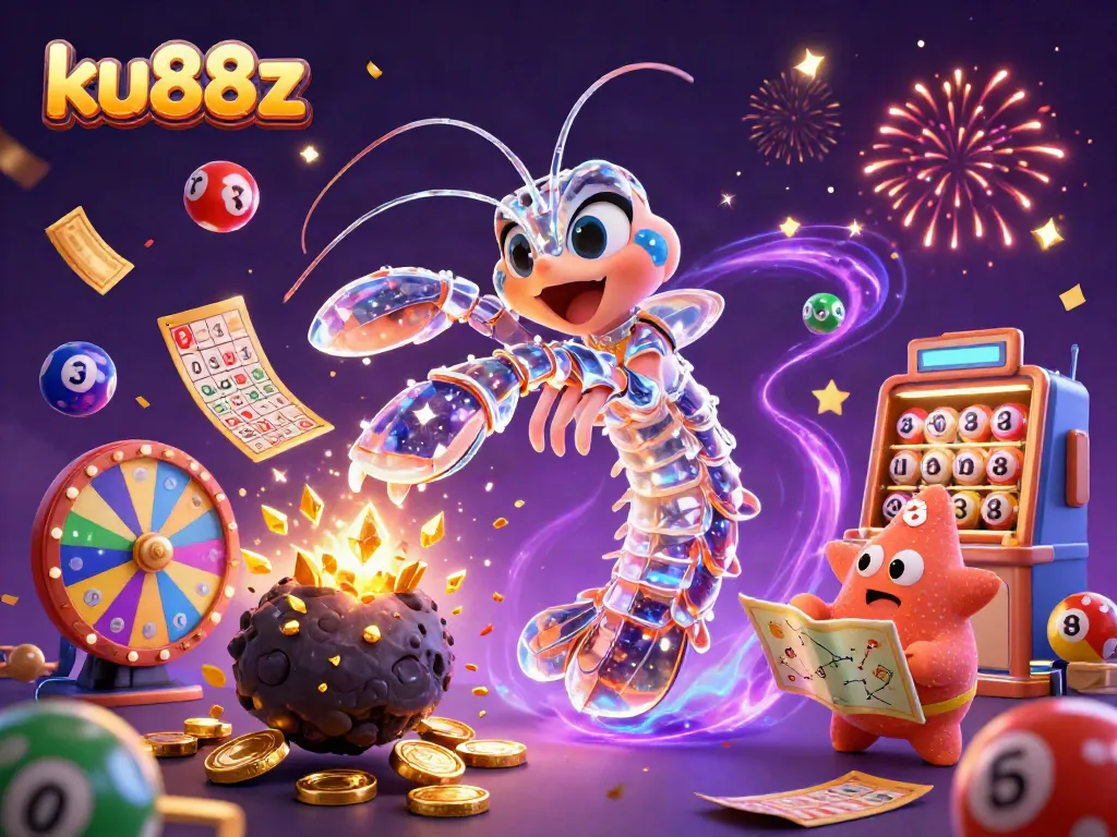 Experience thrilling wins with ku88z as a galactic samurai shrimp battles through golden prizes and vibrant game elements.