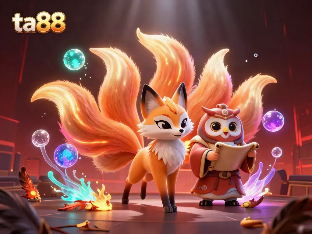 Experience the excitement of ta88's cockfighting arena with colorful spirits and dynamic betting elements.