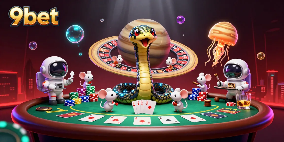 Experience thrilling betting action with the vibrant 9bet roulette scene, featuring cosmic characters.